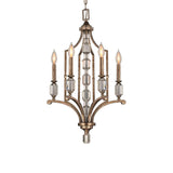 Rust Candelabra Chandelier Lighting Rustic Crystal 4 Lights Living Room Hanging Lamp Clearhalo 'Ceiling Lights' 'Chandeliers' Lighting' options 883001