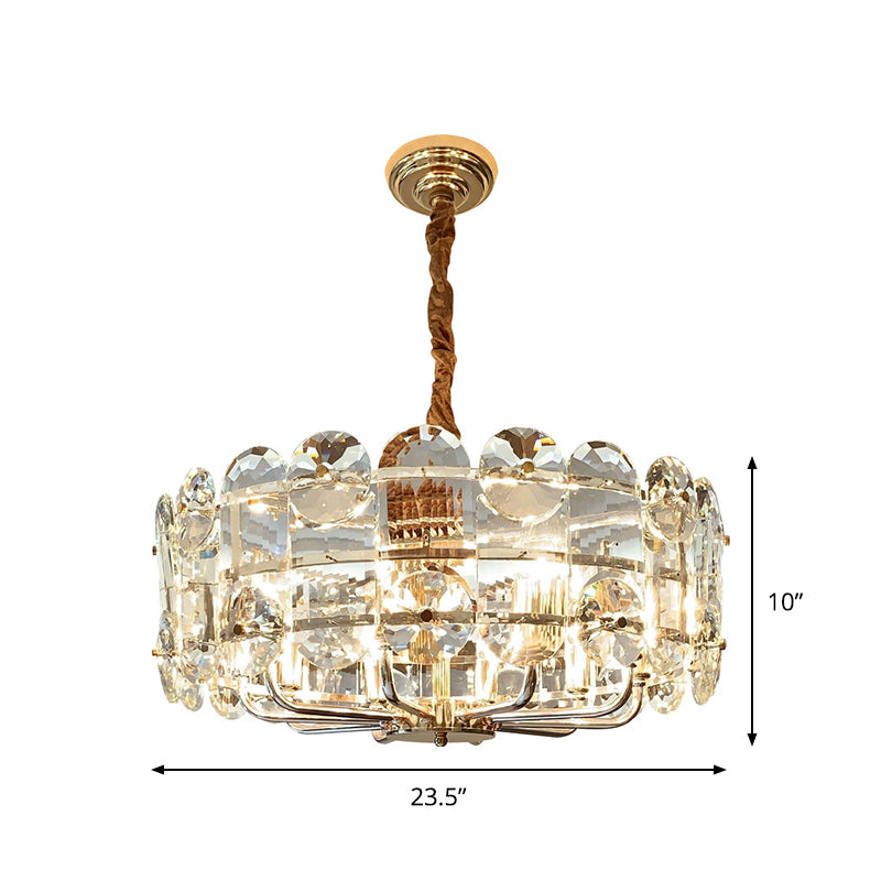 8 Bulbs Halo Ceiling Chandelier Minimalist Clear Beveled Crystal Pendant Lighting Fixture Clearhalo 'Ceiling Lights' 'Chandeliers' 'Clear' 'Industrial' 'Modern Chandeliers' 'Modern' 'Tiffany' 'Traditional Chandeliers' Lighting' 883031