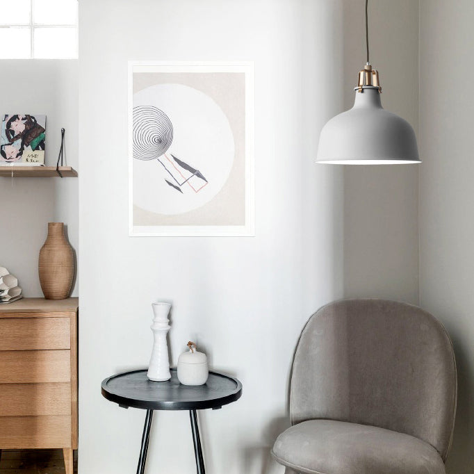 8.5"/13" W Domed Metal Pendant Lighting Industrial Style 1 Light Dining Room Hanging Lamp with Adjustable Cord in Grey/Pink Clearhalo 'Ceiling Lights' 'Modern Pendants' 'Modern' 'Pendant Lights' 'Pendants' Lighting' 88352