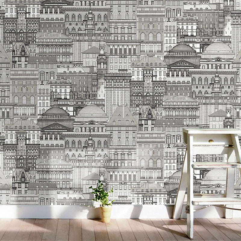 European Special Buildings Wallpaper 20.5-inch x 33-foot Water-Resistant Wall Decor Clearhalo 'Wall Decor' 'Wallpaper' 885091