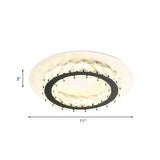 Circular Corridor Flush Mount Minimalism K9 Crystal LED White Ceiling Light in Warm/White Light Clearhalo 'Ceiling Lights' 'Close To Ceiling Lights' 'Close to ceiling' 'Flush mount' Lighting' 886053