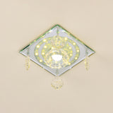 Square Clear Crystal Flushmount Minimalist LED Hallway Close to Ceiling Lighting Fixture Clearhalo 'Ceiling Lights' 'Close To Ceiling Lights' 'Close to ceiling' 'Flush mount' Lighting' 886064