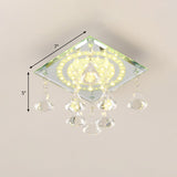 Clear Crystal Square Flush Light Minimalist LED Corridor Close to Ceiling Lighting Fixture Clearhalo 'Ceiling Lights' 'Close To Ceiling Lights' 'Close to ceiling' 'Flush mount' Lighting' 886069