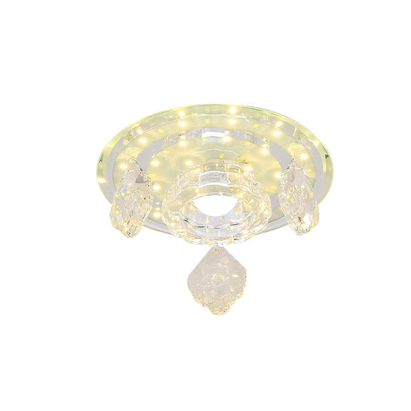 Modernist Ring Ceiling Light Clear Beveled Crystal LED Flush Mount Lighting Fixture for Foyer Clearhalo 'Ceiling Lights' 'Close To Ceiling Lights' 'Close to ceiling' 'Flush mount' Lighting' 886072