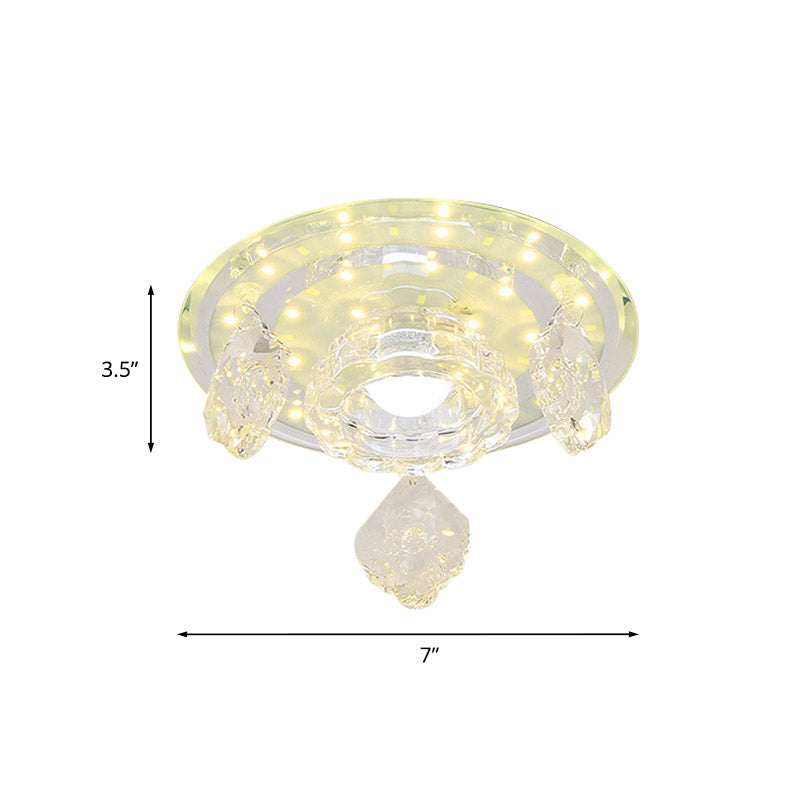 Modernist Ring Ceiling Light Clear Beveled Crystal LED Flush Mount Lighting Fixture for Foyer Clearhalo 'Ceiling Lights' 'Close To Ceiling Lights' 'Close to ceiling' 'Flush mount' Lighting' 886073