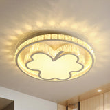 Halo Bedroom Ceiling Flush Simple Beveled Crystal LED White Flush Mount with Clover Design Clearhalo 'Ceiling Lights' 'Close To Ceiling Lights' 'Close to ceiling' 'Flush mount' Lighting' 886075