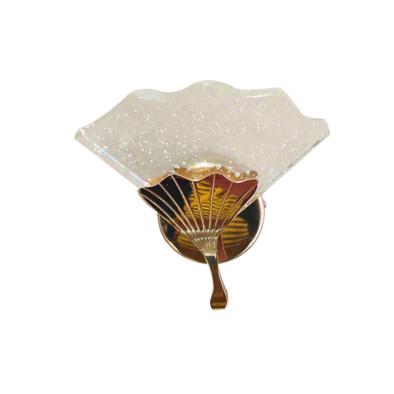 Gold LED Wall Mount Light Modernism Bubble Crystal Ginkgo Wall Sconce Lamp for Bedroom Clearhalo 'Cast Iron' 'Glass' 'Industrial' 'Modern wall lights' 'Modern' 'Tiffany' 'Traditional wall lights' 'Wall Lamps & Sconces' 'Wall Lights' Lighting' 886164