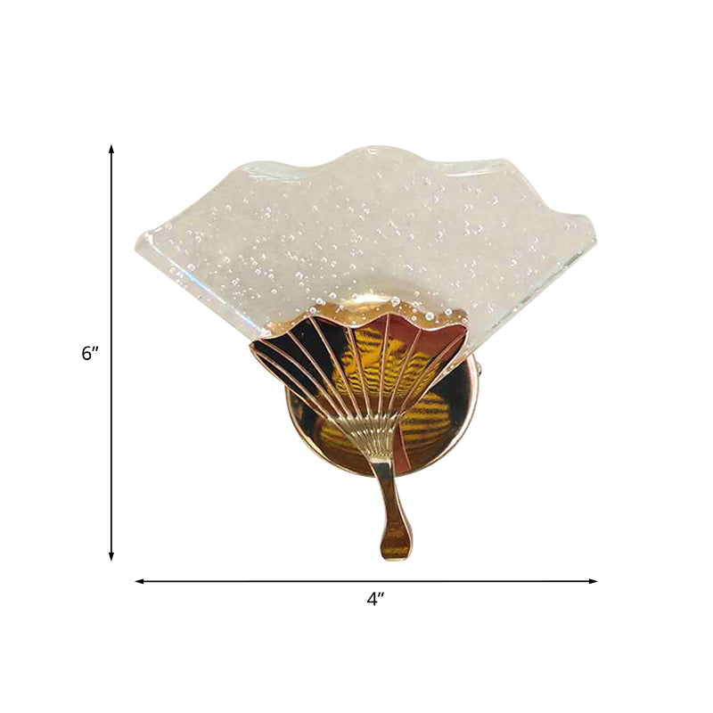Gold LED Wall Mount Light Modernism Bubble Crystal Ginkgo Wall Sconce Lamp for Bedroom Clearhalo 'Cast Iron' 'Glass' 'Industrial' 'Modern wall lights' 'Modern' 'Tiffany' 'Traditional wall lights' 'Wall Lamps & Sconces' 'Wall Lights' Lighting' 886165