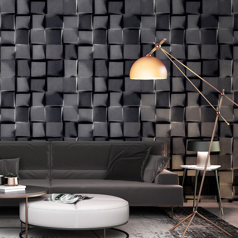 3D Print Cube Non-Pasted Wallpaper, 20.5-inch x 33-foot Gray-Black Clearhalo 'Wall Decor' 'Wallpaper' 886872