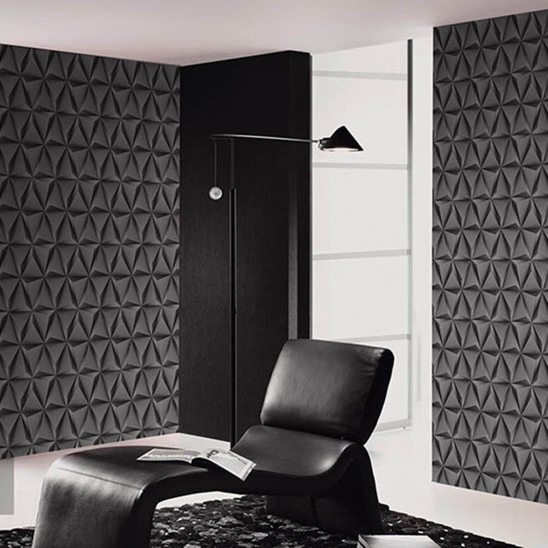 Plaster Wallpaper with 3D Print Triangle and Harlequin Design, 20.5"W x 33'L Clearhalo 'Wall Decor' 'Wallpaper' 886880