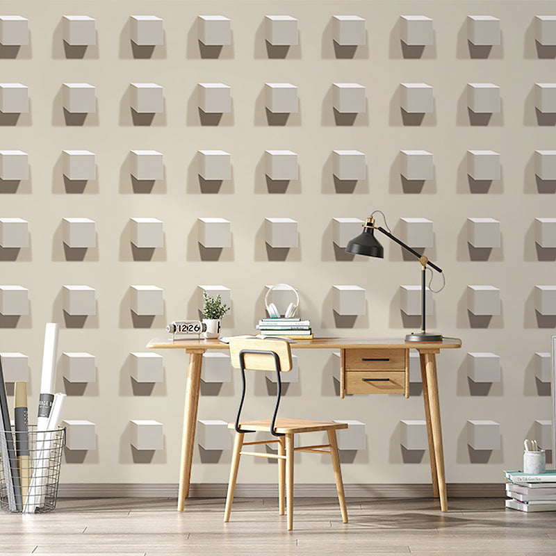 3D Visual Cube Wallpaper Contemporary Wall Decor 33' by 20.5" Non-Pasted White Clearhalo 'Wall Decor' 'Wallpaper' 886901