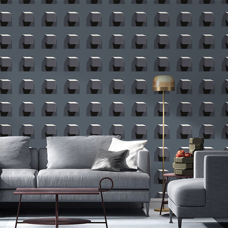 3D Visual Cube Wallpaper Contemporary Wall Decor 33' by 20.5" Non-Pasted Grey Clearhalo 'Wall Decor' 'Wallpaper' 886911