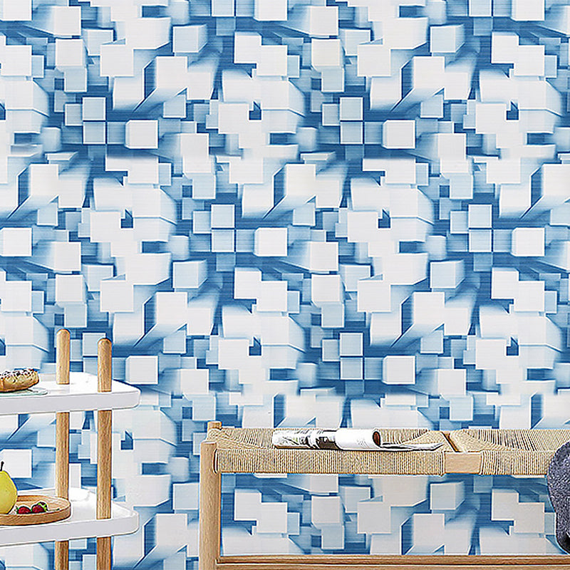 Water-Resistant Overlapped Cube Wallpaper Non-Pasted 3D Print PVC Wall Decor Clearhalo 'Wall Decor' 'Wallpaper' 886917