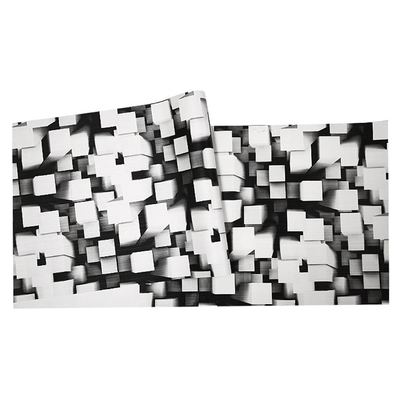 Water-Resistant Overlapped Cube Wallpaper Non-Pasted 3D Print PVC Wall Decor Clearhalo 'Wall Decor' 'Wallpaper' 886923