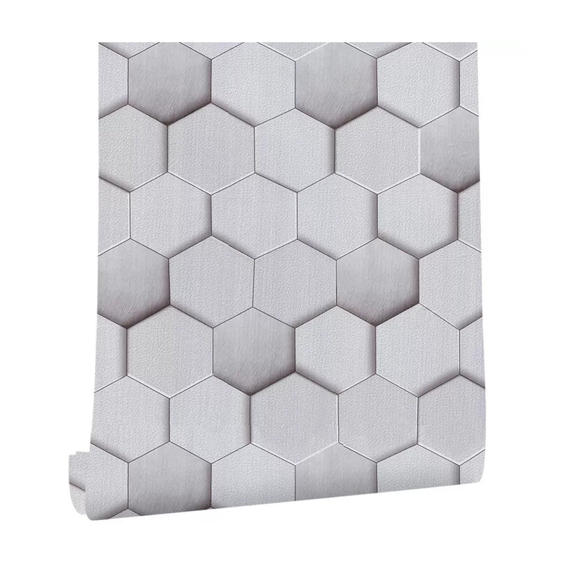 Self-Adhesive Wallpaper with White Pentagon, 17.5-inch x 19.5-foot Clearhalo 'Wall Decor' 'Wallpaper' 886948