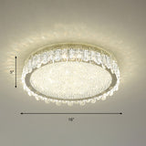 Nickel LED Ceiling Light Fixture Modern Clear Crystal Round Flush Mount Recessed Lighting Clearhalo 'Ceiling Lights' 'Close To Ceiling Lights' 'Close to ceiling' 'Flush mount' Lighting' 889180