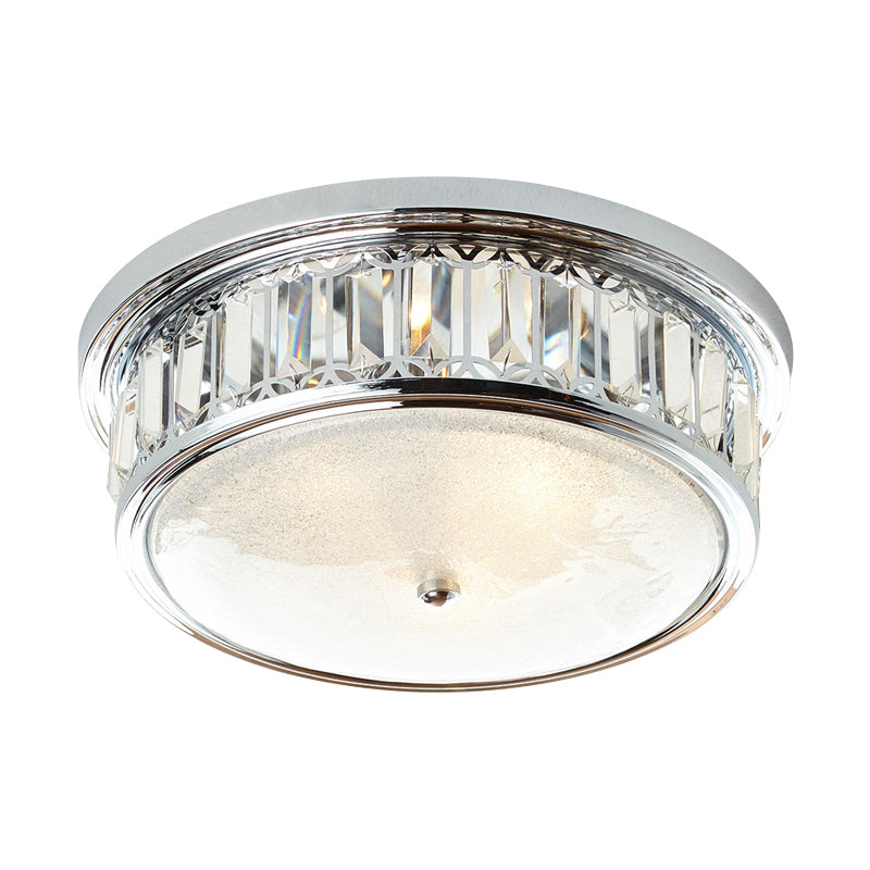 Modernism Circular Ceiling Lamp 3-Light K9 Crystal Flush Mount Lighting Fixture in Chrome Clearhalo 'Ceiling Lights' 'Close To Ceiling Lights' 'Close to ceiling' 'Flush mount' Lighting' 889187