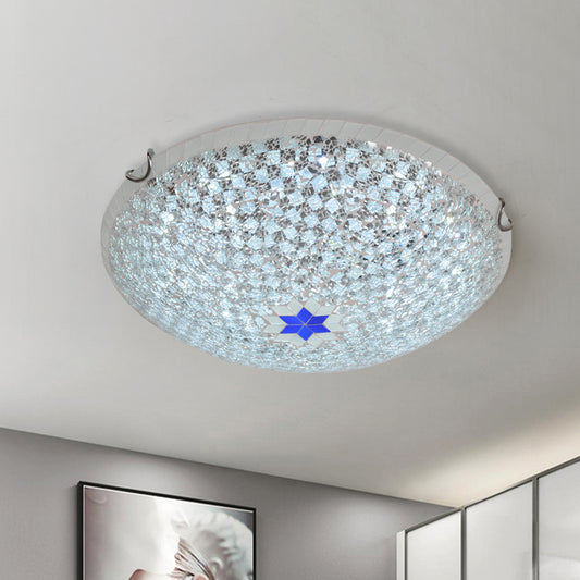 Basket Ceiling Flush Mount Mediterranean Clear Checkered Crackle Glass 2/3-Head Flushmount Lighting, 12"/16" Width Clear Clearhalo 'Ceiling Lights' 'Close To Ceiling Lights' 'Close to ceiling' 'Flush mount' Lighting' 890209