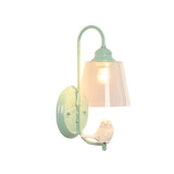 Clear Bucket Wall Light with Bird Deco Modern Metal and Glass Sconce Light for Dining Room Clearhalo 'Wall Lamps & Sconces' 'Wall Lights' Lighting' 89034