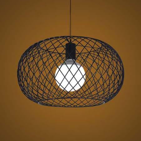 Metal Black Finish Pendant Lamp Mesh Cage 1 Head Industrial Loft Suspension Light with Drum Shade Black Clearhalo 'Art Deco Pendants' 'Black' 'Cast Iron' 'Ceiling Lights' 'Ceramic' 'Crystal' 'Industrial Pendants' 'Industrial' 'Metal' 'Middle Century Pendants' 'Pendant Lights' 'Pendants' 'Rustic Pendants' 'Tiffany' Lighting' 89142