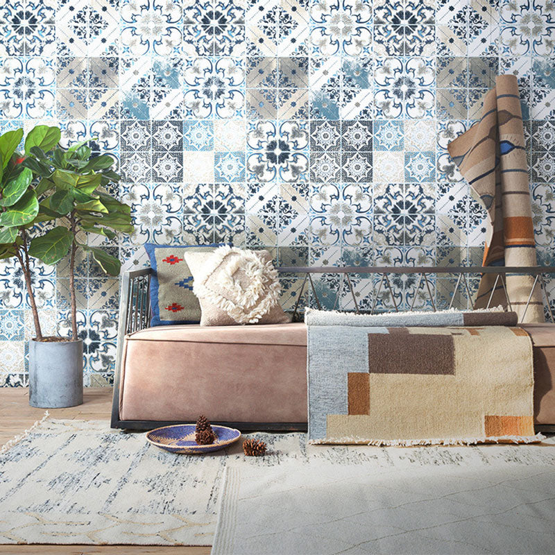 Ethnic Boho Tile Self-Adhesive Wallpaper in Fresh Color Waterproofing Clearhalo 'Wall Decor' 'Wallpaper' 892817