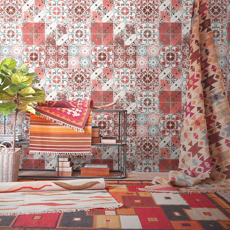 Ethnic Boho Tile Self-Adhesive Wallpaper in Fresh Color Waterproofing Clearhalo 'Wall Decor' 'Wallpaper' 892822