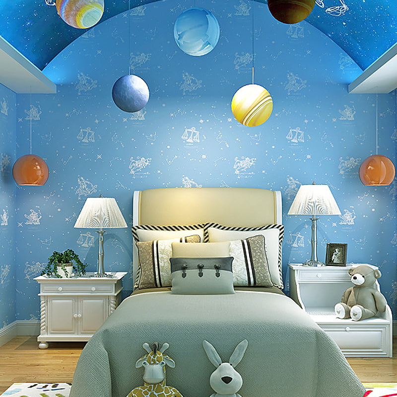 Modern Flock Star Non-Pasted Wallpaper for Kids' Bedroom, 20.5"W x 33'L Clearhalo 'Wall Decor' 'Wallpaper' 893114