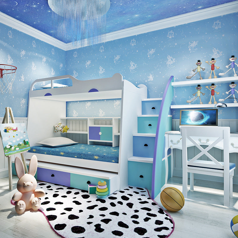 Modern Flock Star Non-Pasted Wallpaper for Kids' Bedroom, 20.5"W x 33'L Clearhalo 'Wall Decor' 'Wallpaper' 893115