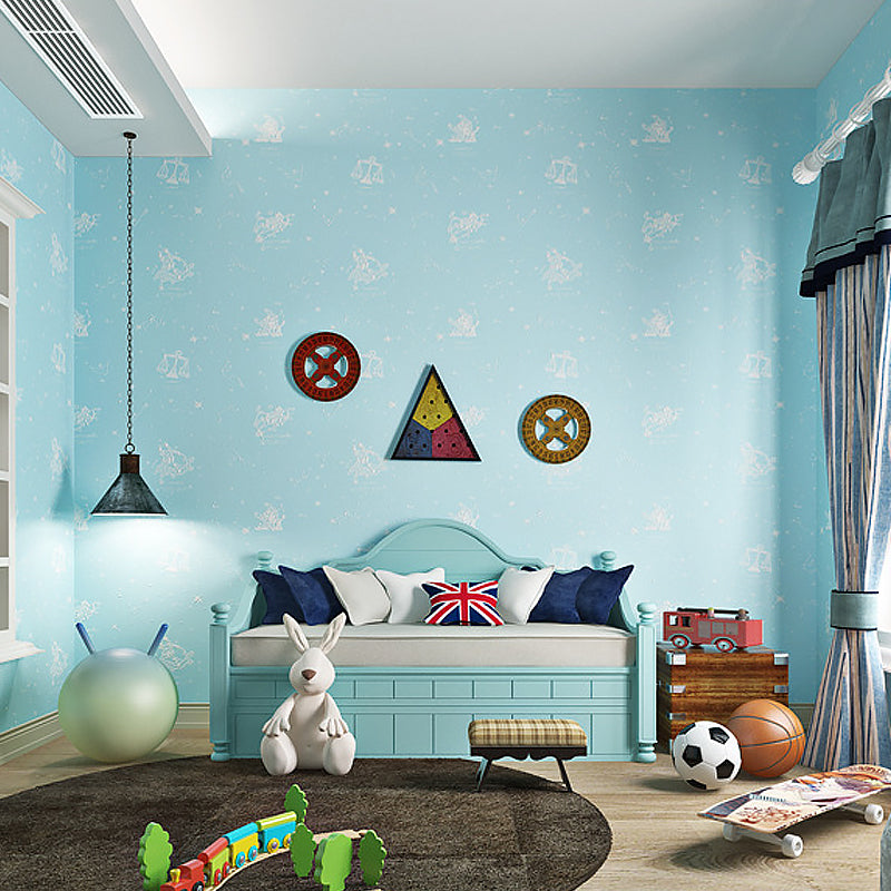 Modern Flock Star Non-Pasted Wallpaper for Kids' Bedroom, 20.5"W x 33'L Clearhalo 'Wall Decor' 'Wallpaper' 893119