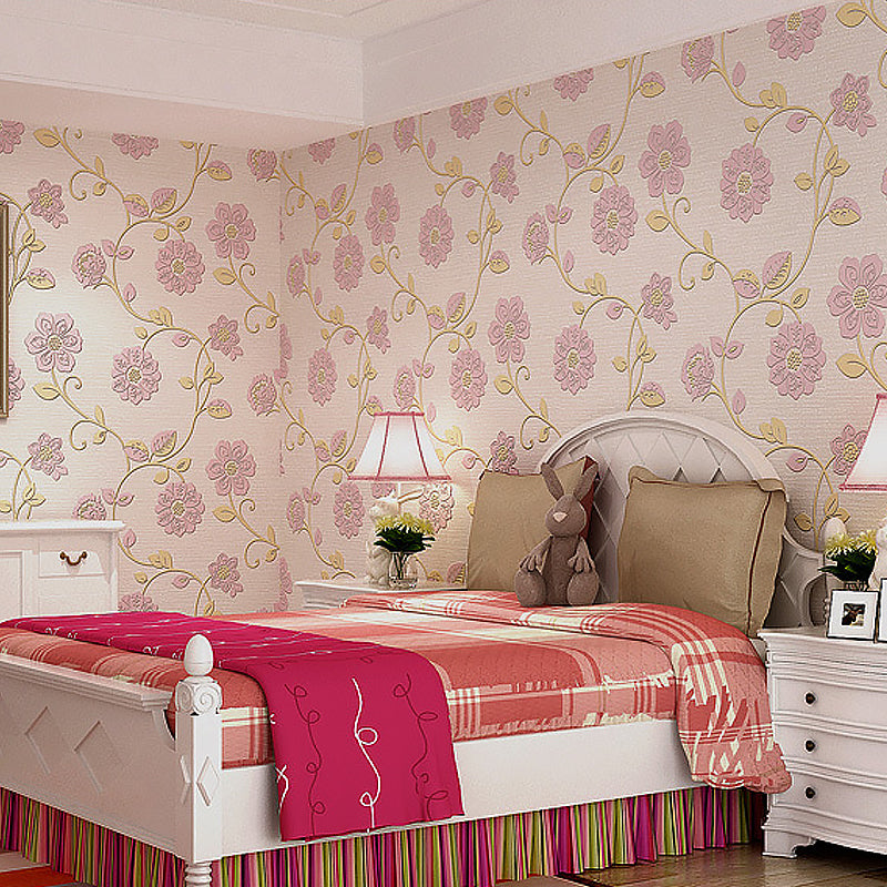 Non-Pasted Wallpaper with Blossoming Flower Design for Baby, 33 ft. x 20.5 in Clearhalo 'Wall Decor' 'Wallpaper' 893176