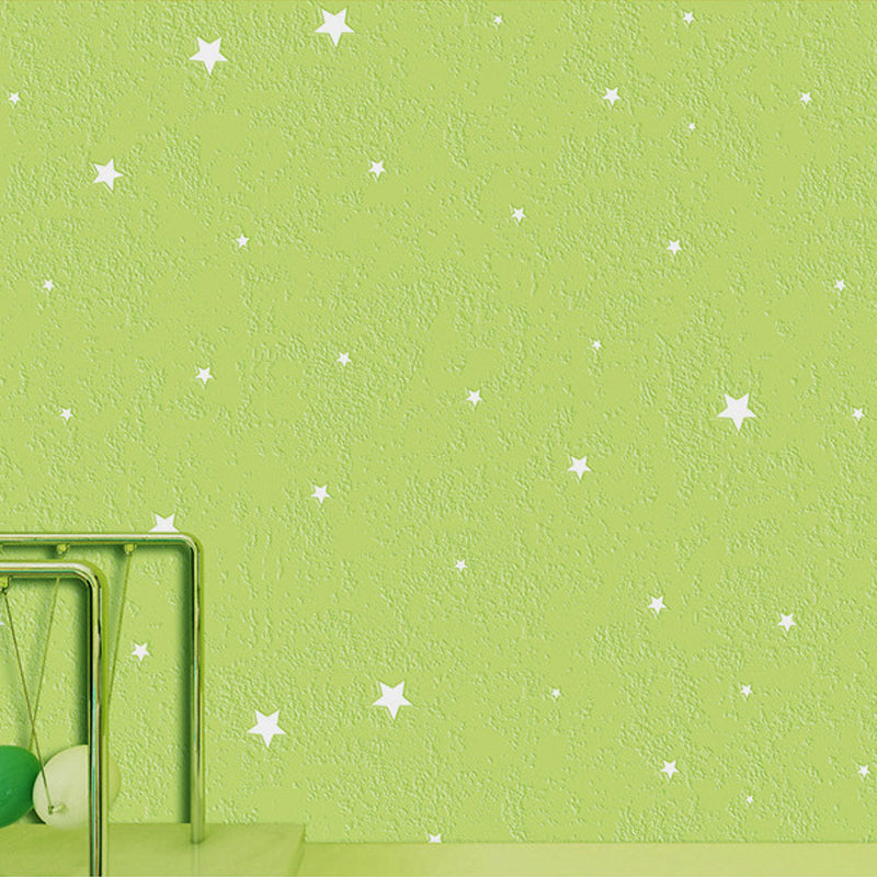 Star Wallpaper for Children's Bedroom Non-Pasted 20.5-inch x 33-foot Green Clearhalo 'Wall Decor' 'Wallpaper' 893191