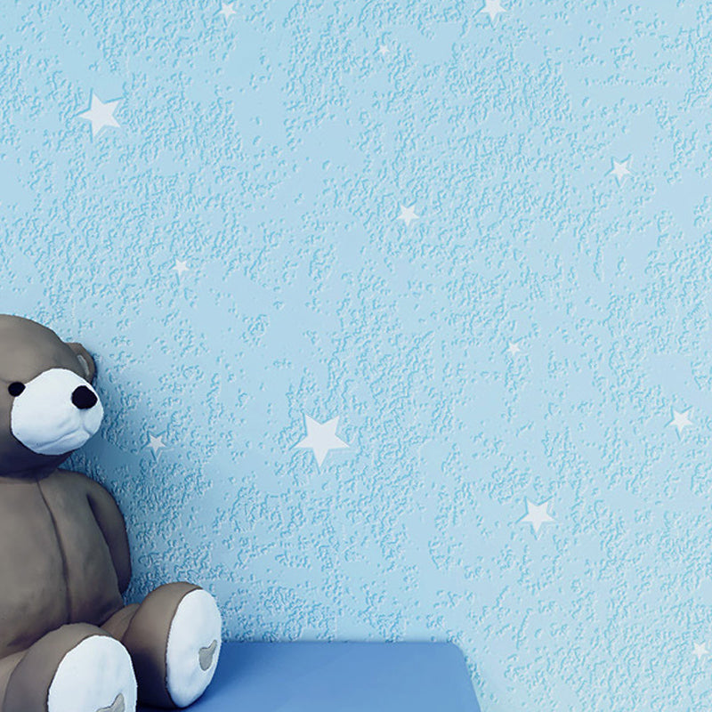 Star Wallpaper for Children's Bedroom Non-Pasted 20.5-inch x 33-foot Sky Blue Clearhalo 'Wall Decor' 'Wallpaper' 893198