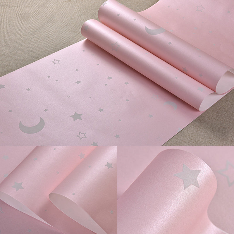 Kids' Bedroom Wallpaper Moon Star 20.5"W x 33'L, Non-Pasted Clearhalo 'Wall Decor' 'Wallpaper' 893217