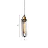 1 Head Tubed Pendant Lighting with Cage Shade Industrial Brass Finish Metal Hanging Ceiling Light Clearhalo 'Art Deco Pendants' 'Cast Iron' 'Ceiling Lights' 'Ceramic' 'Crystal' 'Industrial Pendants' 'Industrial' 'Metal' 'Middle Century Pendants' 'Pendant Lights' 'Pendants' 'Tiffany' Lighting' 89673