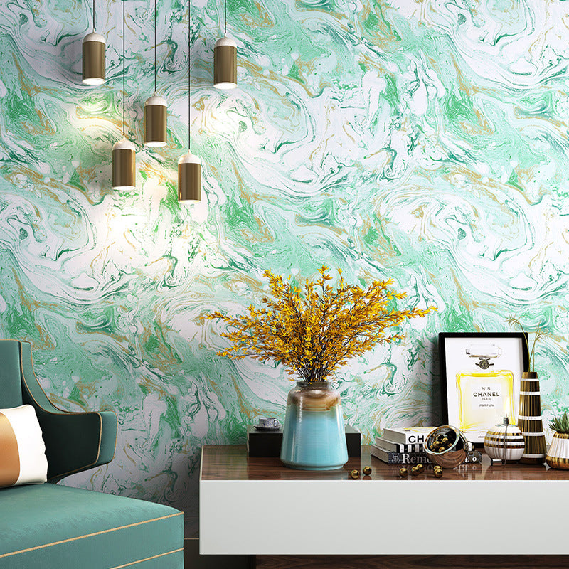 Novelty Abstract Wall Decor Oil Painting Non-Pasted Wallpaper, 33' x 20.5" Green Clearhalo 'Wall Decor' 'Wallpaper' 896899