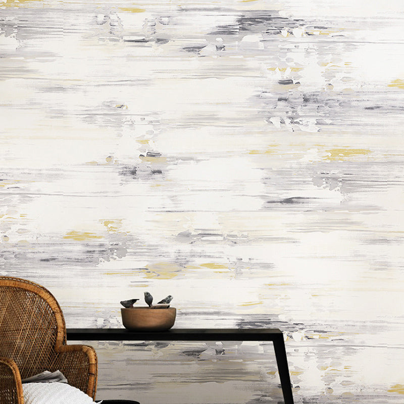 Pastel Color Watercolor Non-Pasted Wallpaper for Dining Room, 33'L x 20.5"W Grey Clearhalo 'Wall Decor' 'Wallpaper' 896921