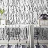 Abstract Chevron Wallpaper Aesthetic Decorative Self-Adhesive Wall Covering 17.5-inch x 19.5-foot Clearhalo 'Wall Decor' 'Wallpaper' 896959