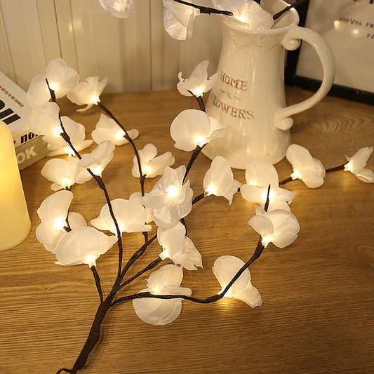 Plastic Moth Orchid Table Light Decorative LED Nightstand Lighting in White/Purple and Pink for Bedroom Clearhalo 'Lamps' 'Table Lamps' Lighting' 897295