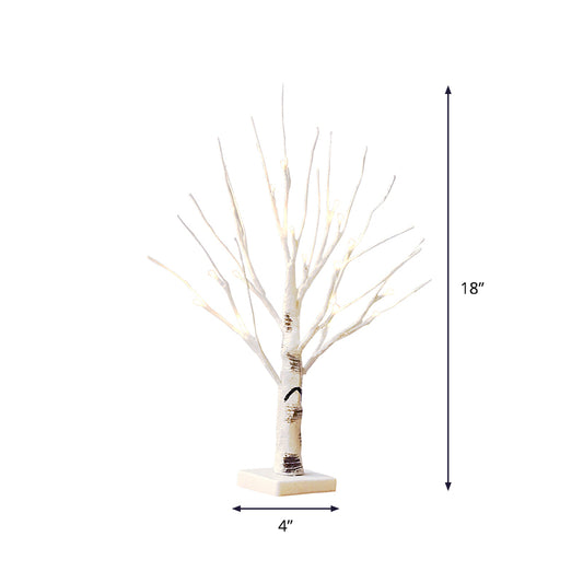 Plastic Birch Desk Lamp Decorative LED White Night Table Lighting for Living Room Clearhalo 'Lamps' 'Table Lamps' Lighting' 897317