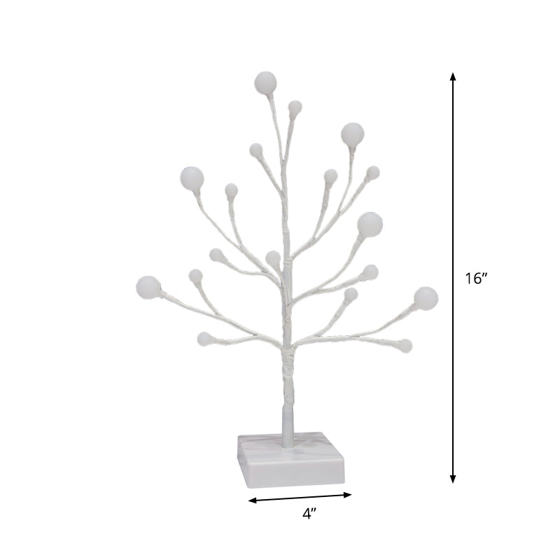 Branching Night Table Lamp Modern Plastic Living Room LED Nightstand Light in White Clearhalo 'Lamps' 'Table Lamps' Lighting' 897356