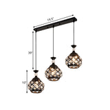 Black Laser-Cut Onion Suspension Light Modernism 3 Bulbs Crystal Encrusted Cluster Pendant Clearhalo 'Ceiling Lights' 'Modern Pendants' 'Modern' 'Pendant Lights' 'Pendants' Lighting' 897636