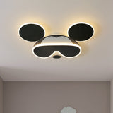 Black Mouse Head Ceiling Fixture Cartoon LED Acrylic Flush Mount Spotlight in Warm/White Light Clearhalo 'Ceiling Lights' 'Close To Ceiling Lights' 'Close to ceiling' 'Flush mount' Lighting' 897930