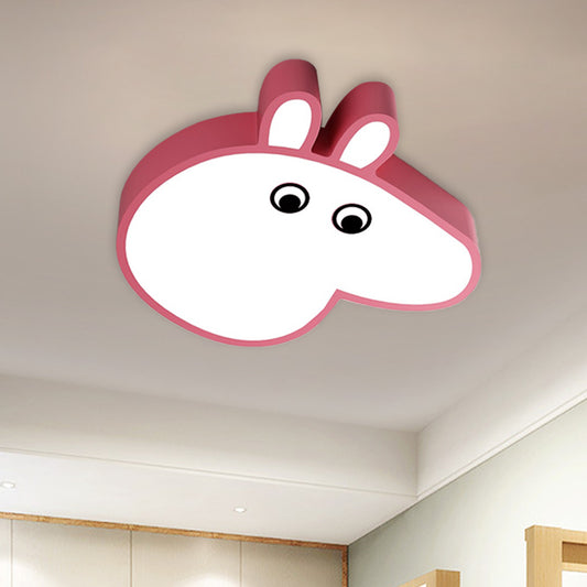 Pig Ceiling Mounted Light Kids Acrylic LED Nursery Flush Mount Lighting Fixture in Pink/Blue Pink Clearhalo 'Ceiling Lights' 'Close To Ceiling Lights' 'Close to ceiling' 'Flush mount' Lighting' 897957