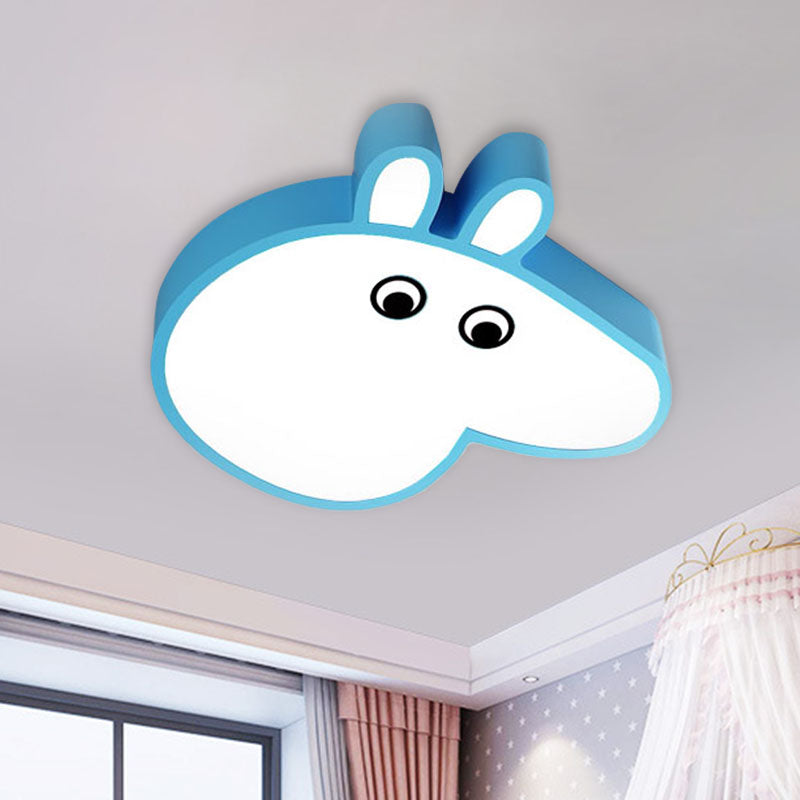 Pig Ceiling Mounted Light Kids Acrylic LED Nursery Flush Mount Lighting Fixture in Pink/Blue Blue Clearhalo 'Ceiling Lights' 'Close To Ceiling Lights' 'Close to ceiling' 'Flush mount' Lighting' 897961