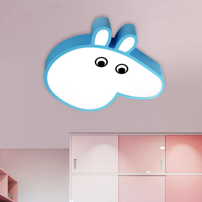 Pig Ceiling Mounted Light Kids Acrylic LED Nursery Flush Mount Lighting Fixture in Pink/Blue Clearhalo 'Ceiling Lights' 'Close To Ceiling Lights' 'Close to ceiling' 'Flush mount' Lighting' 897963