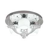 3 Bulbs Bedroom Flushmount Modernist Chrome Flush Mount Fixture with Globe White Frosted Glass Shade Clearhalo 'Ceiling Lights' 'Close To Ceiling Lights' 'Close to ceiling' 'Flush mount' Lighting' 898416