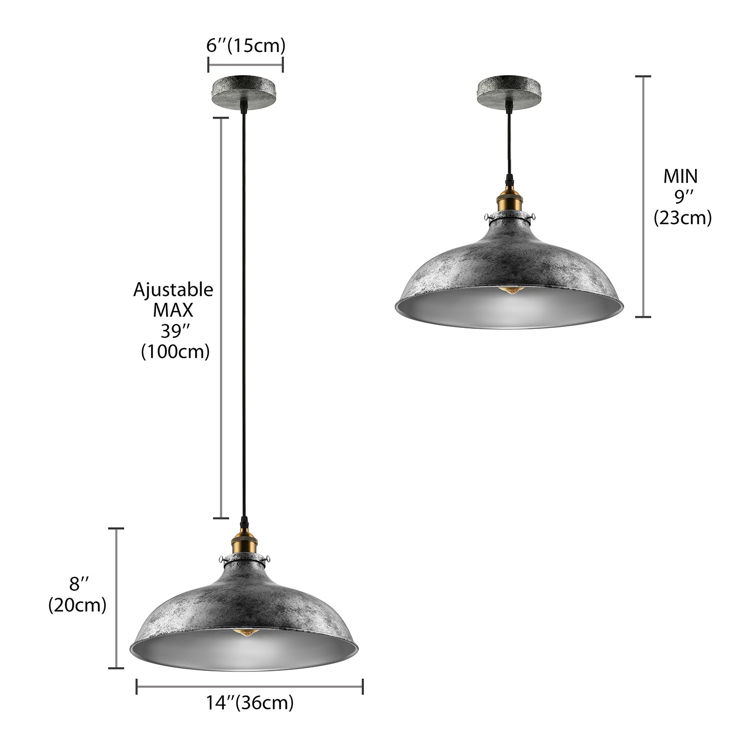 1 Light Dome Ceiling Light Antique Stylish Silver Gray Iron Hanging Ceiling Light with Cord for Living Room Clearhalo 'Art Deco Pendants' 'Cast Iron' 'Ceiling Lights' 'Ceramic' 'Crystal' 'Industrial Pendants' 'Industrial' 'Metal' 'Middle Century Pendants' 'Pendant Lights' 'Pendants' 'Tiffany' Lighting' 89868