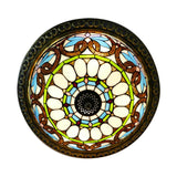 Stained Glass Ceiling Light for Bedroom 2 Lights Half Globe Flush Mount Light Fixture in Bronze Bronze Clearhalo 'Ceiling Lights' 'Close To Ceiling Lights' 'Close to ceiling' 'Flush mount' Lighting' 89962