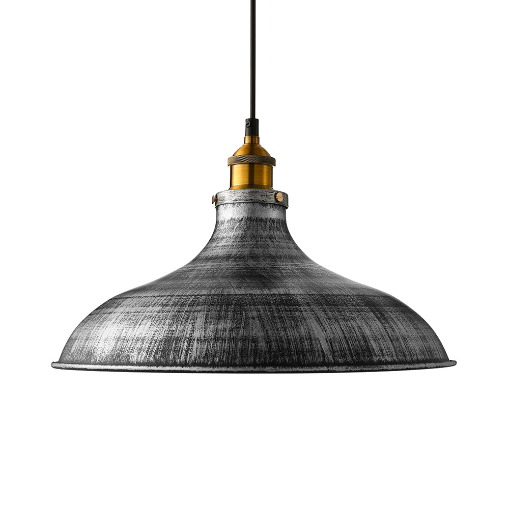 1 Head Hanging Fixture Farmhouse Dome Shade Wrought Iron Ceiling Lamp with Cord in Aged Silver Clearhalo 'Art Deco Pendants' 'Cast Iron' 'Ceiling Lights' 'Ceramic' 'Crystal' 'Industrial Pendants' 'Industrial' 'Metal' 'Middle Century Pendants' 'Pendant Lights' 'Pendants' 'Tiffany' Lighting' 89977