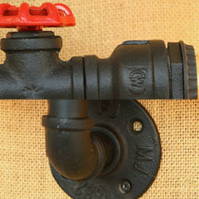 Matte Black 2 Bulbs Wall Mount Light Industrial Style Metallic Water Pipe Wall Lighting for Bedroom Clearhalo 'Art deco wall lights' 'Cast Iron' 'Glass' 'Industrial wall lights' 'Industrial' 'Middle century wall lights' 'Modern' 'Rustic wall lights' 'Tiffany' 'Traditional wall lights' 'Wall Lamps & Sconces' 'Wall Lights' Lighting' 90162